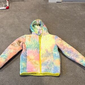 Girl’s Pastel Tie-Dye Hooded Puffer Jacket